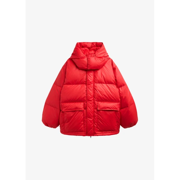 The Frankie Shop Riom Hooded Puffer Jacket – Red, view 9