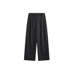 The Frankie Shop Ripley Flannel Pleated Trousers - Dark Grey - Oversized Minimalist Pants in Grey - Shop at Coveti