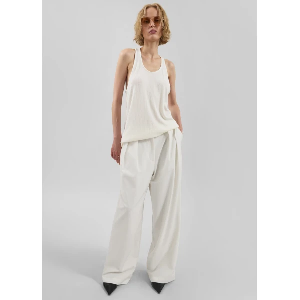 The Frankie Shop Ripley Pleated Trousers – Ivory, view 5