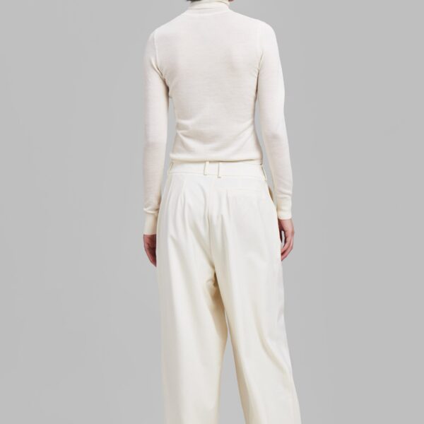 The Frankie Shop Ripley Pleated Trousers - Ivory - Oversized Minimalist Pants in Ivory - Shop at Coveti