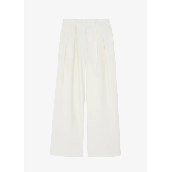 The Frankie Shop Ripley Pleated Trousers – Ivory, view 9