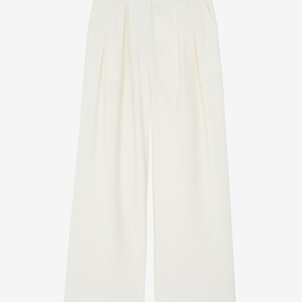 The Frankie Shop Ripley Pleated Trousers - Ivory - Oversized Minimalist Pants in Ivory - Shop at Coveti