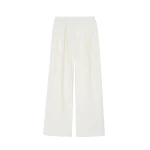 The Frankie Shop Ripley Pleated Trousers - Ivory - Oversized Minimalist Pants in Ivory - Shop at Coveti