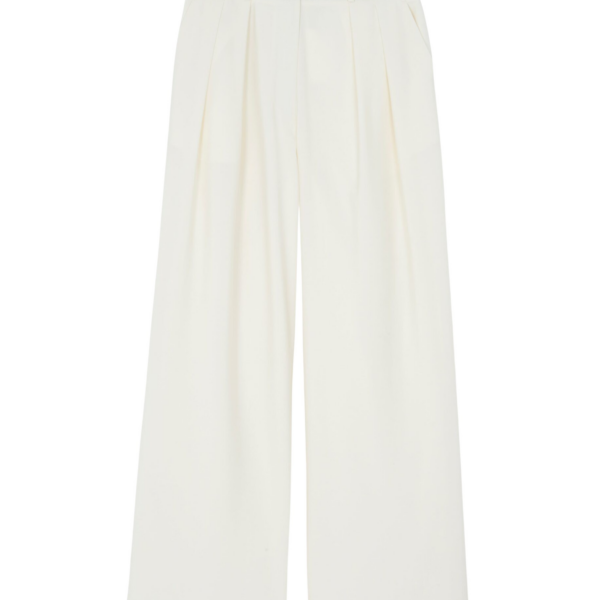 The Frankie Shop Ripley Pleated Trousers - Ivory - Oversized Minimalist Pants in Ivory - Shop at Coveti