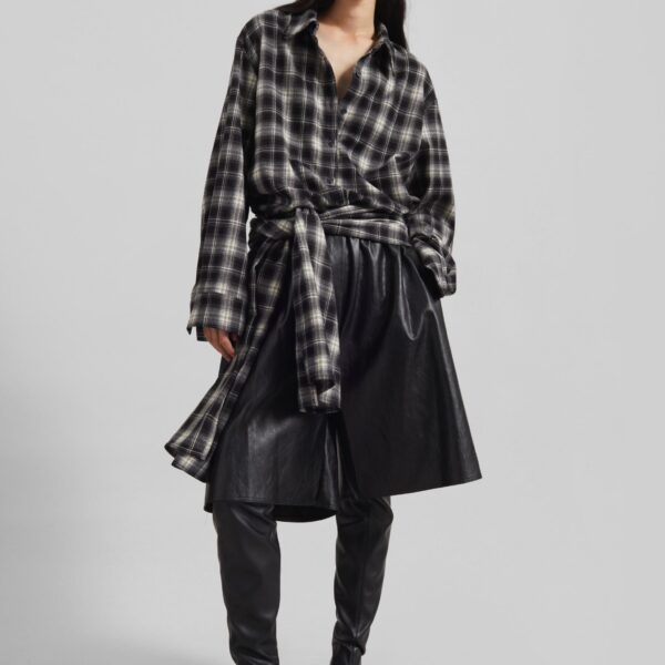The Frankie Shop Risarven Faux Leather Bermuda Shorts - Black - Oversized Minimalist Shorts in Black - Shop at Coveti