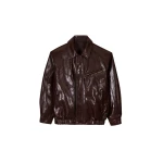 The Frankie Shop Risner Faux Leather Jacket - Burgundy - Oversized Minimalist Jackets in Red - Shop at Coveti