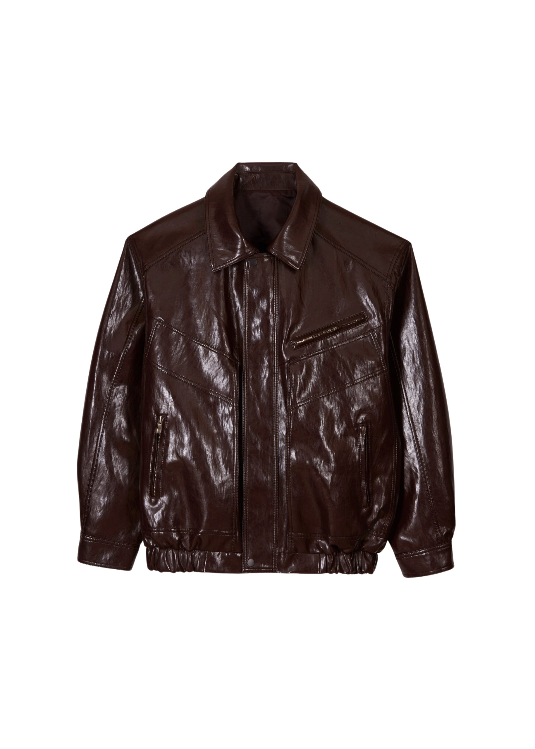 The Frankie Shop Risner Faux Leather Jacket – Burgundy