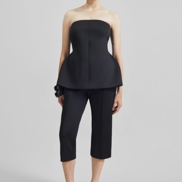 The Frankie Shop Rivoli Hourglass Top - Black - Oversized Minimalist Tops in Black - Shop at Coveti