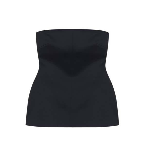 The Frankie Shop Rivoli Hourglass Top - Black - Oversized Minimalist Tops in Black - Shop at Coveti