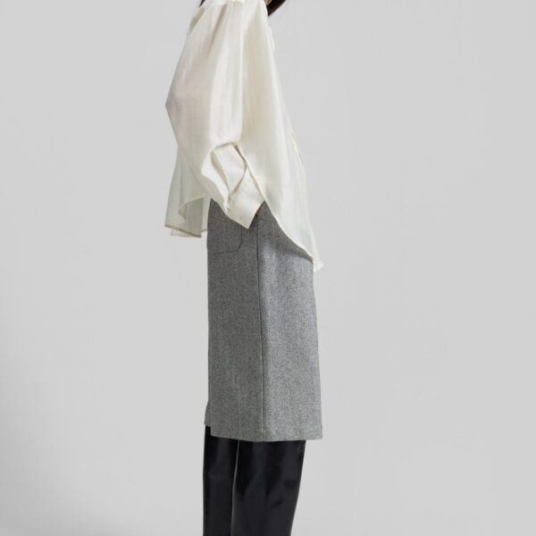 The Frankie Shop Roanne Fluid Double Shirt - Cream - Oversized Minimalist Tops in Ivory - Shop at Coveti