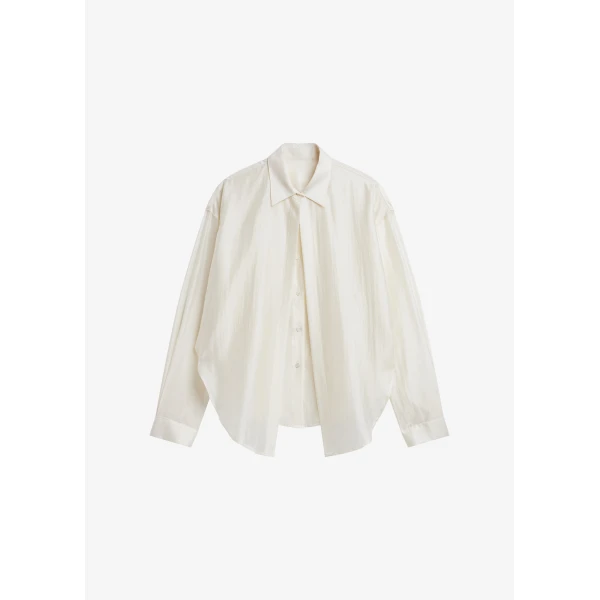 The Frankie Shop Roanne Fluid Double Shirt – Cream, view 8