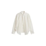 The Frankie Shop Roanne Fluid Double Shirt - Cream - Oversized Minimalist Tops in Ivory - Shop at Coveti