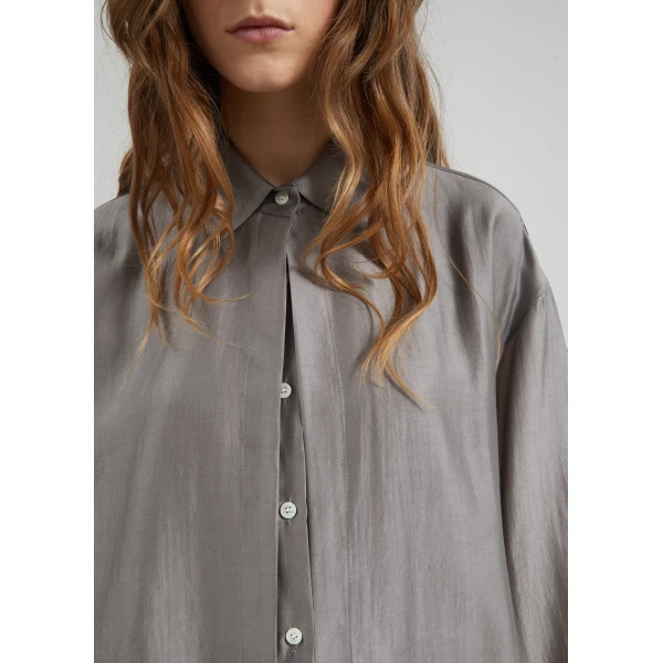 The Frankie Shop Roanne Fluid Double Shirt – Steel Grey, view 4