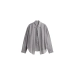 The Frankie Shop Roanne Fluid Double Shirt - Steel Grey - Oversized Minimalist Tops in Grey - Shop at Coveti