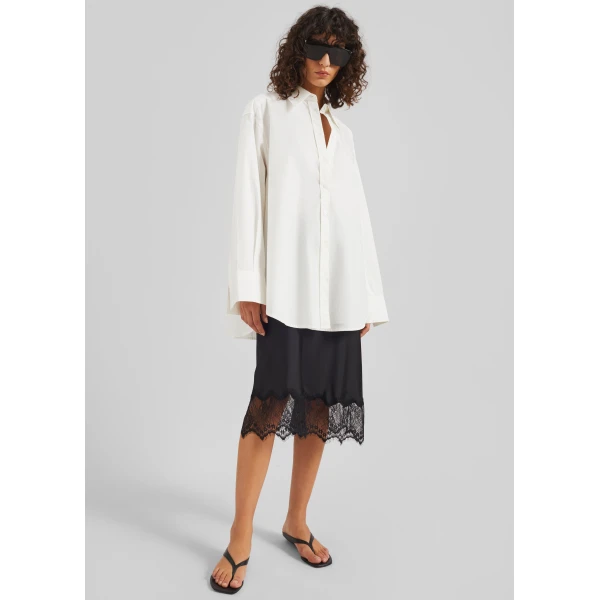 The Frankie Shop Rosyth Lace Midi Skirt – Black, view 3