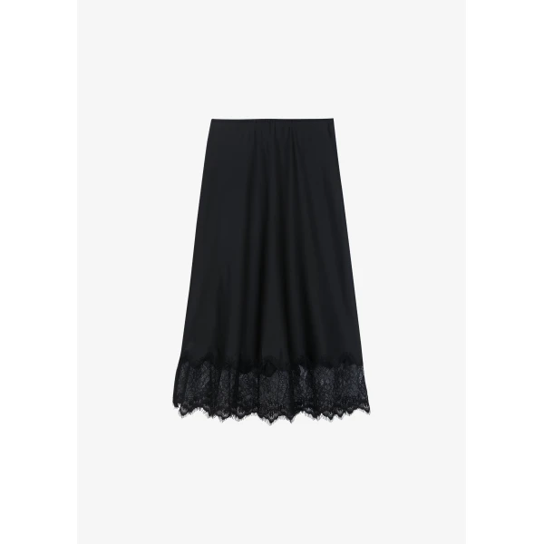 The Frankie Shop Rosyth Lace Midi Skirt – Black, view 7