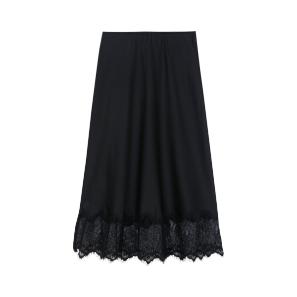 The Frankie Shop Rosyth Lace Midi Skirt - Black - Oversized Minimalist Skirts in Black - Shop at Coveti
