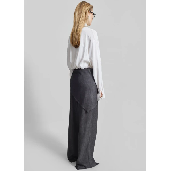 The Frankie Shop Rovigo Scarf Wrap Pants – Grey Stripe, view 9