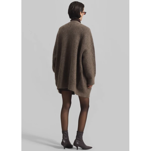 The Frankie Shop Ruhr Oversized Mohair Cardigan – Brown, view 9