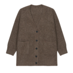 The Frankie Shop Ruhr Oversized Mohair Cardigan - Brown - Oversized Minimalist Knitwear in Brown - Shop at Coveti