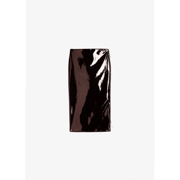 The Frankie Shop Samantha Patent Zip Skirt – Burgundy, view 9