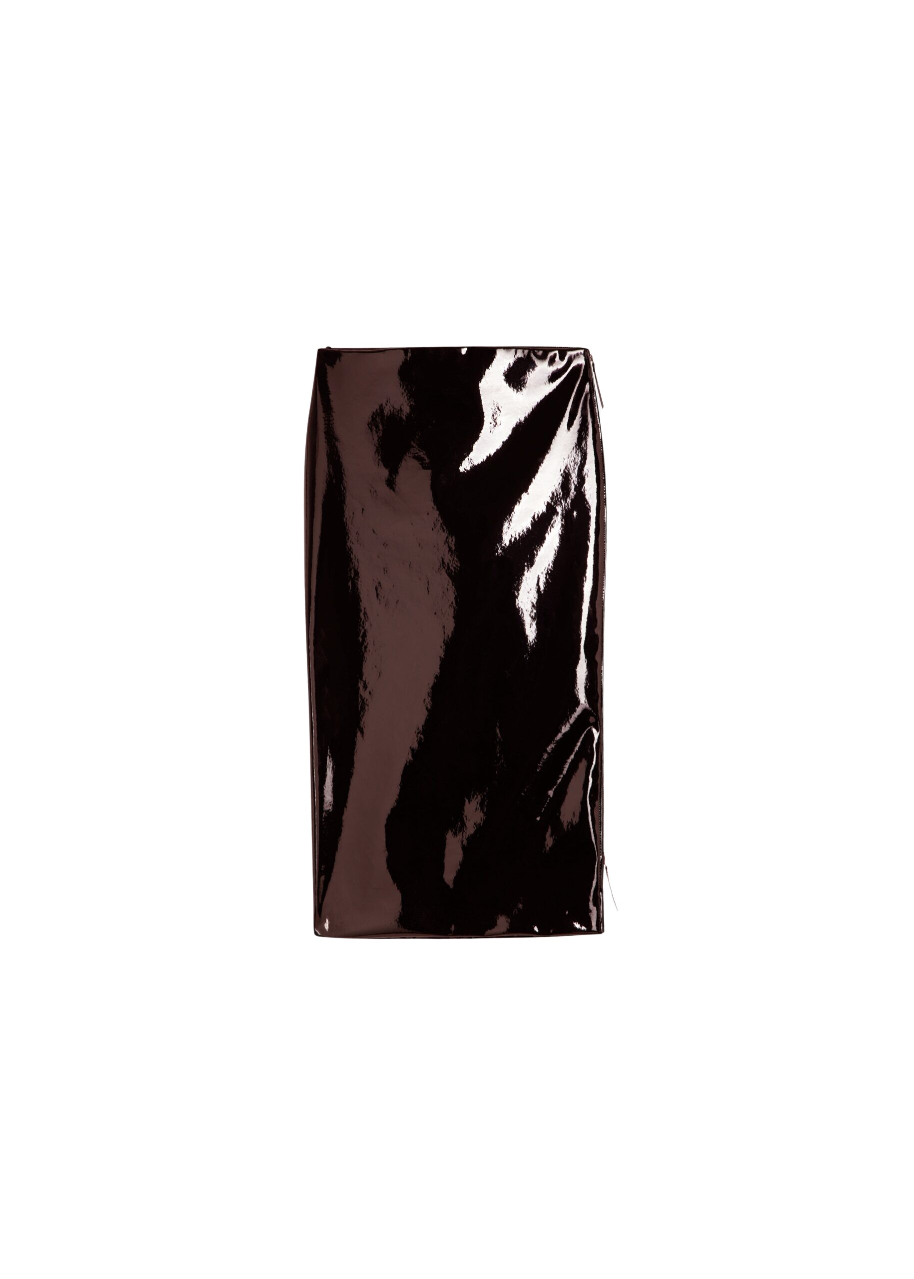 The Frankie Shop Samantha Patent Zip Skirt – Burgundy