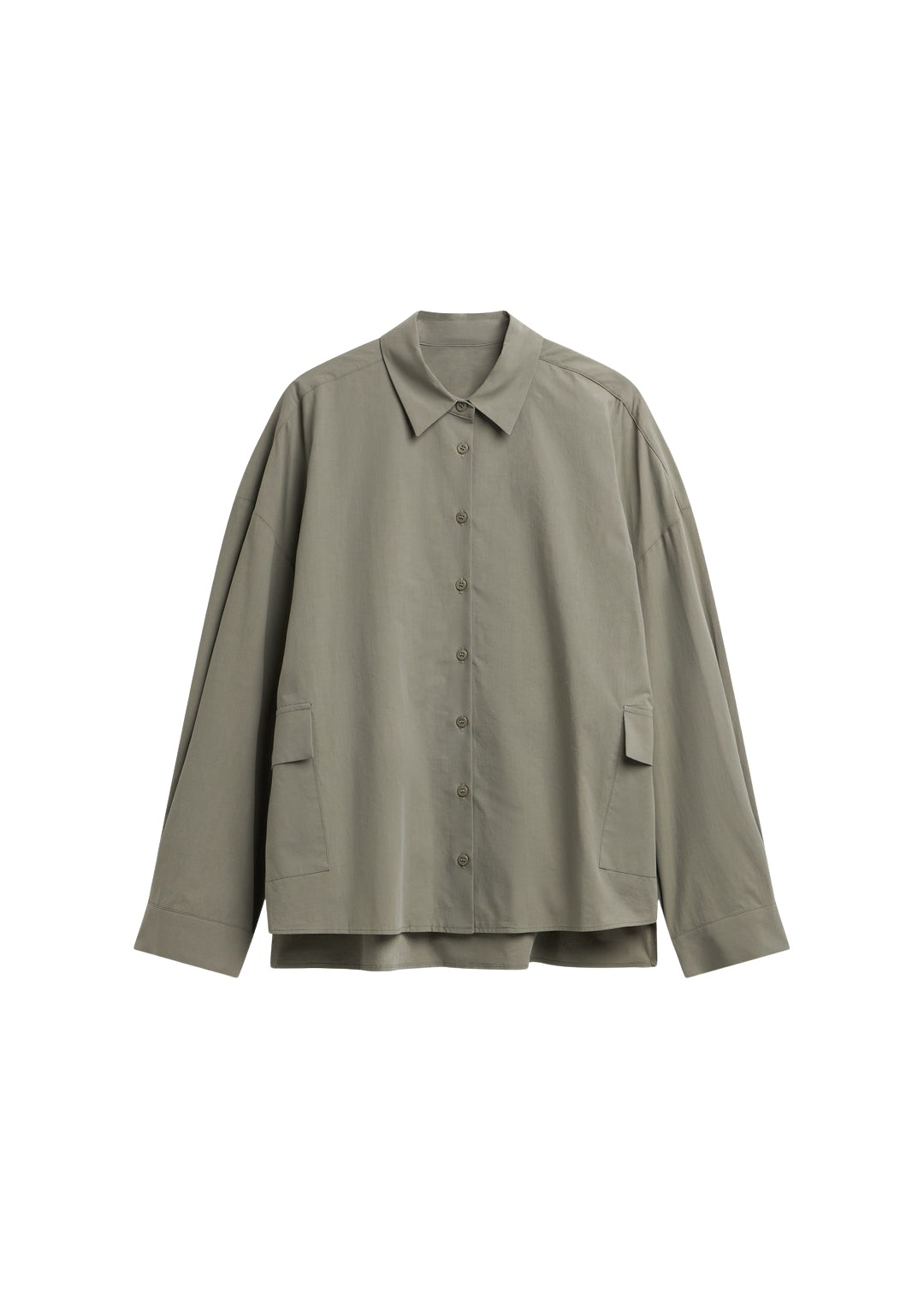 The-Frankie-Shop-Sancey-Cargo-Pocket-Shirt-Olive-coveti-842619_nobg The Frankie Shop Sancey Cargo Pocket Shirt - Olive - Oversized Minimalist Tops in Green - Shop at Coveti