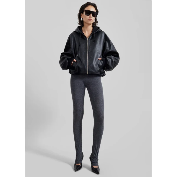 The Frankie Shop Santiago Faux Leather Jacket – Black, view 5