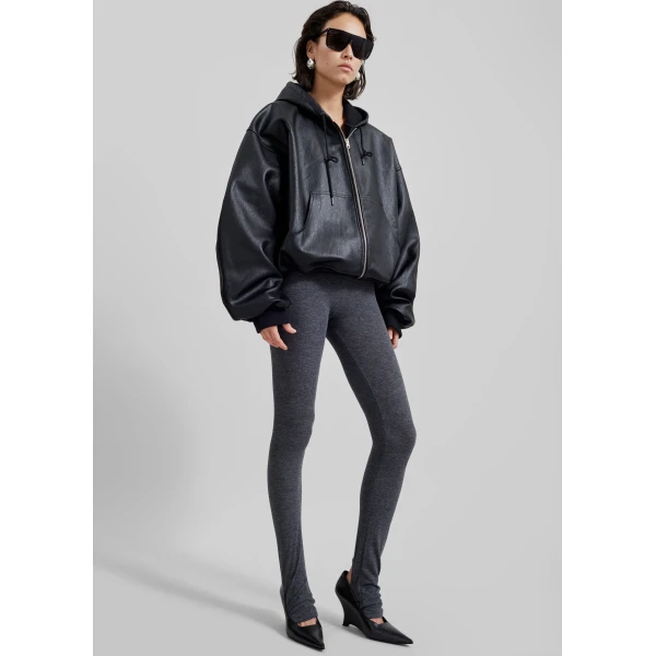 The Frankie Shop Santiago Faux Leather Jacket – Black, view 7