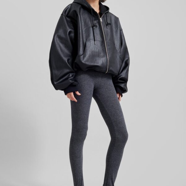 The Frankie Shop Santiago Faux Leather Jacket - Black - Oversized Minimalist Jackets in Black - Shop at Coveti