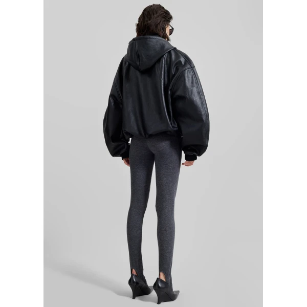 The Frankie Shop Santiago Faux Leather Jacket – Black, view 9