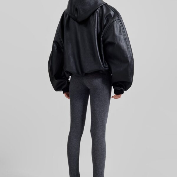 The Frankie Shop Santiago Faux Leather Jacket - Black - Oversized Minimalist Jackets in Black - Shop at Coveti