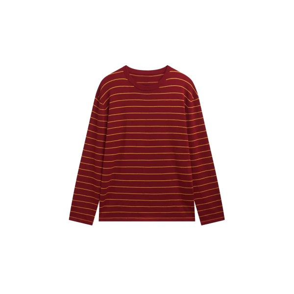 The Frankie Shop Sena Knit Pullover - Red/Yellow Stripe - Oversized Minimalist Knitwear in Red - Shop at Coveti