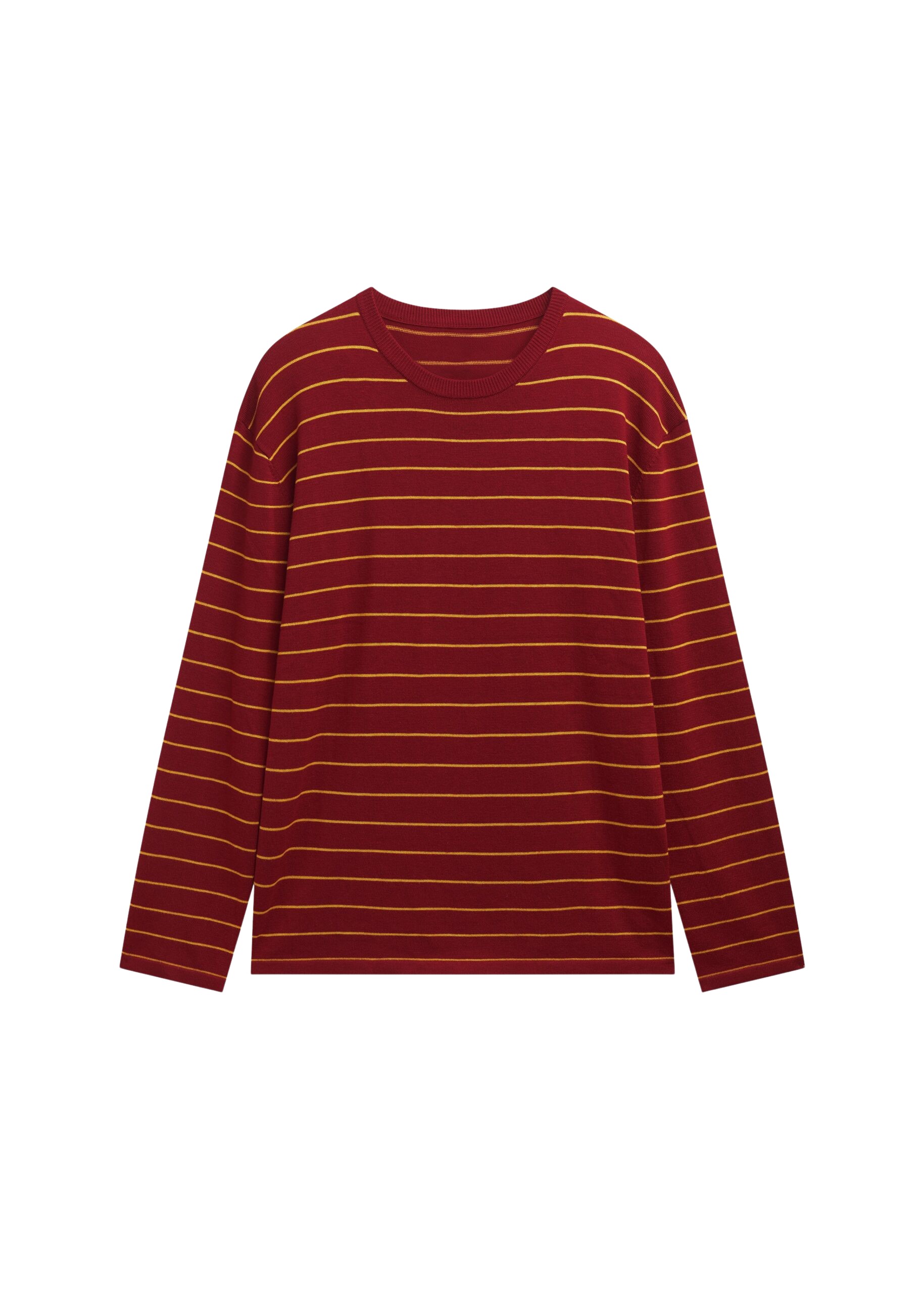 The Frankie Shop Sena Knit Pullover - Red/Yellow Stripe - Oversized Minimalist Knitwear in Red - Shop at Coveti