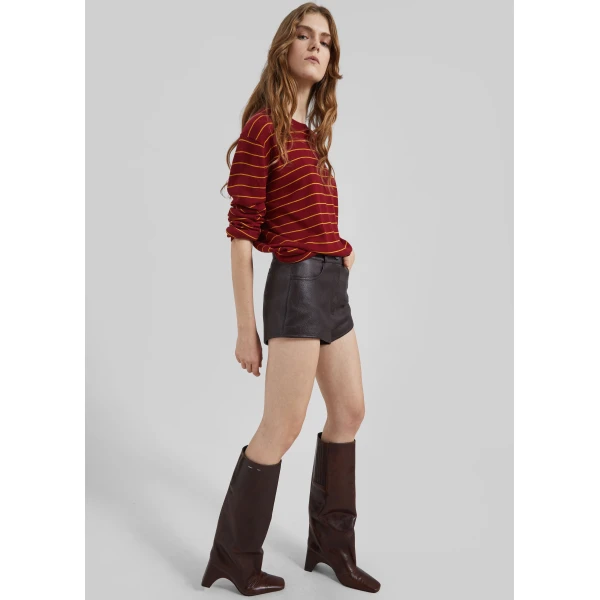 The Frankie Shop Sena Knit Pullover – Red/Yellow Stripe, view 6