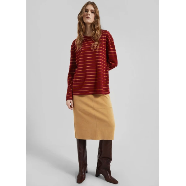 The Frankie Shop Sena Knit Pullover – Red/Yellow Stripe, view 7