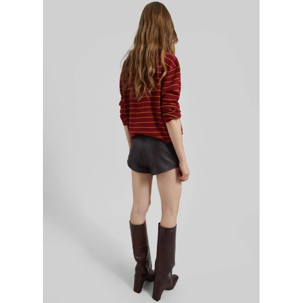 The Frankie Shop Sena Knit Pullover – Red/Yellow Stripe, view 9