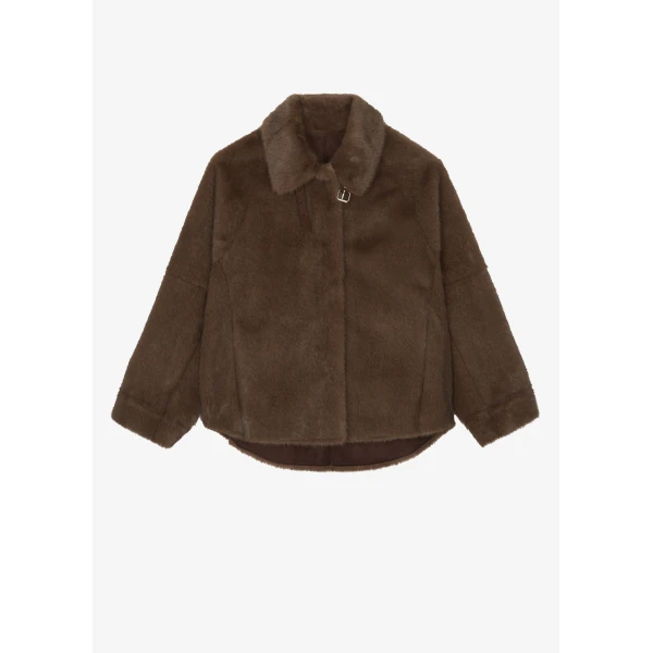 The Frankie Shop Senja Faux Fur Jacket – Brown, view 9