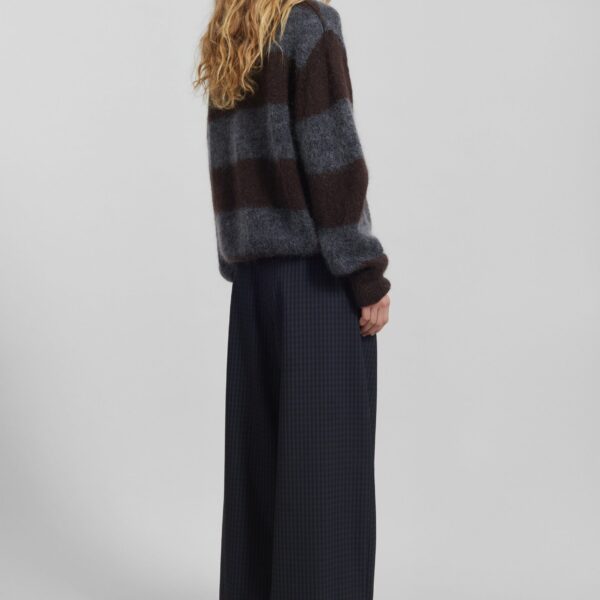 The Frankie Shop Sirsa Double Belt Loop Trousers - Black Plaid - Oversized Minimalist Pants in Black - Shop at Coveti