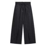 The Frankie Shop Sirsa Double Belt Loop Trousers - Black Plaid - Oversized Minimalist Pants in Black - Shop at Coveti