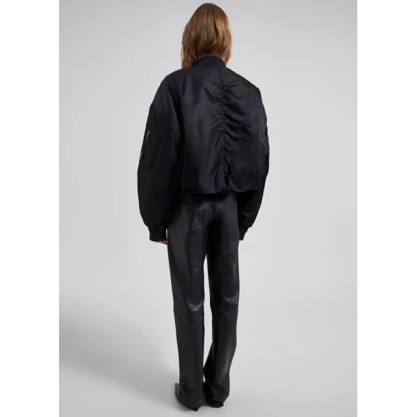 The Frankie Shop Skagen Cropped Trapeze Bomber Jacket – Black, view 9