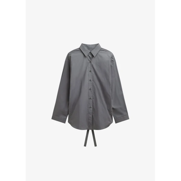 The Frankie Shop Skara Belted Shirt – Slate Grey, view 8