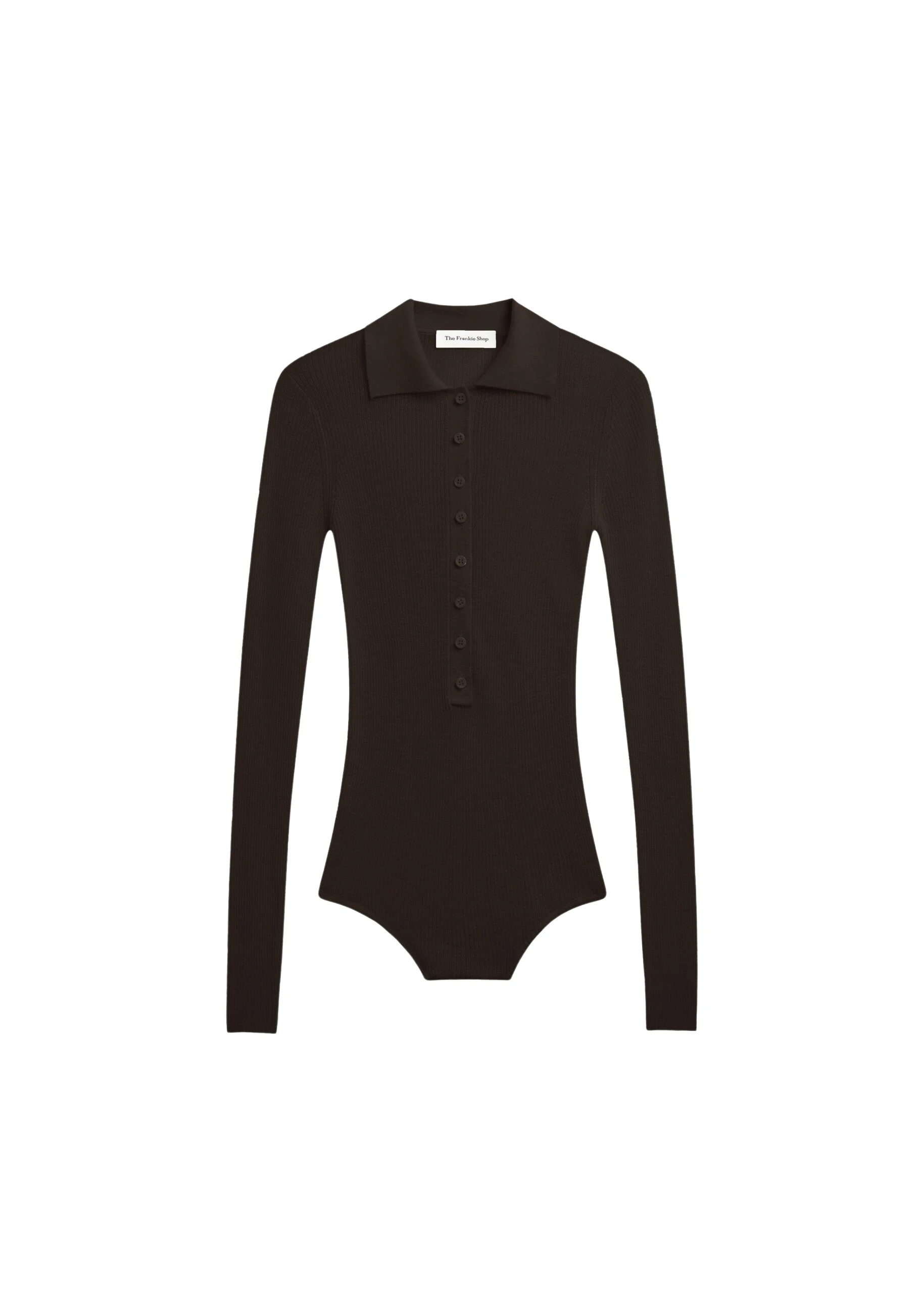 The-Frankie-Shop-Solana-Polo-Bodysuit-Brown-coveti-scaled56022_nobg The Frankie Shop Solana Polo Bodysuit - Brown - Oversized Minimalist Bodysuit in Brown - Shop at Coveti