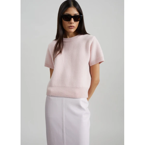 The Frankie Shop Sona Wool Knit Top – Pink, view 4