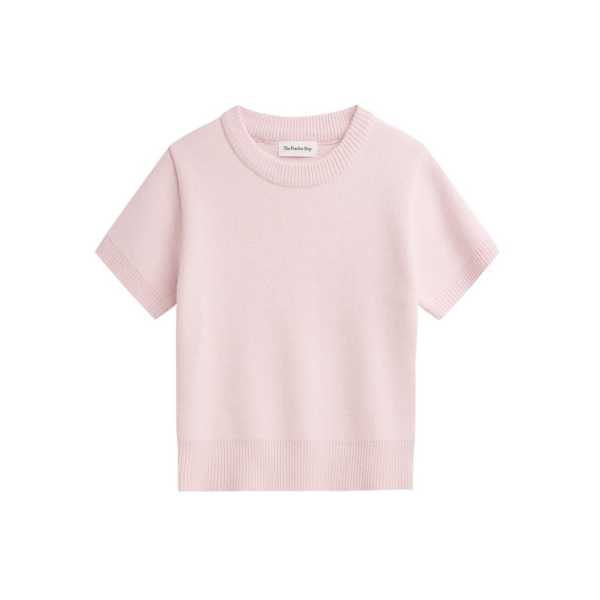 The Frankie Shop Sona Wool Knit Top - Pink - Oversized Minimalist Tops in Pink - Shop at Coveti