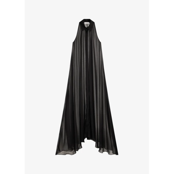 The Frankie Shop Sukie Sheer Halterneck Dress – Black, view 8