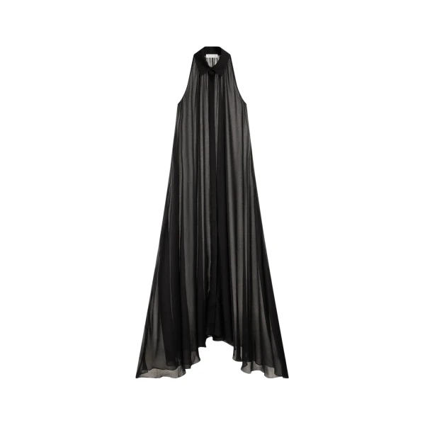 The Frankie Shop Sukie Sheer Halterneck Dress - Black - Oversized Minimalist Dresses in Black - Shop at Coveti