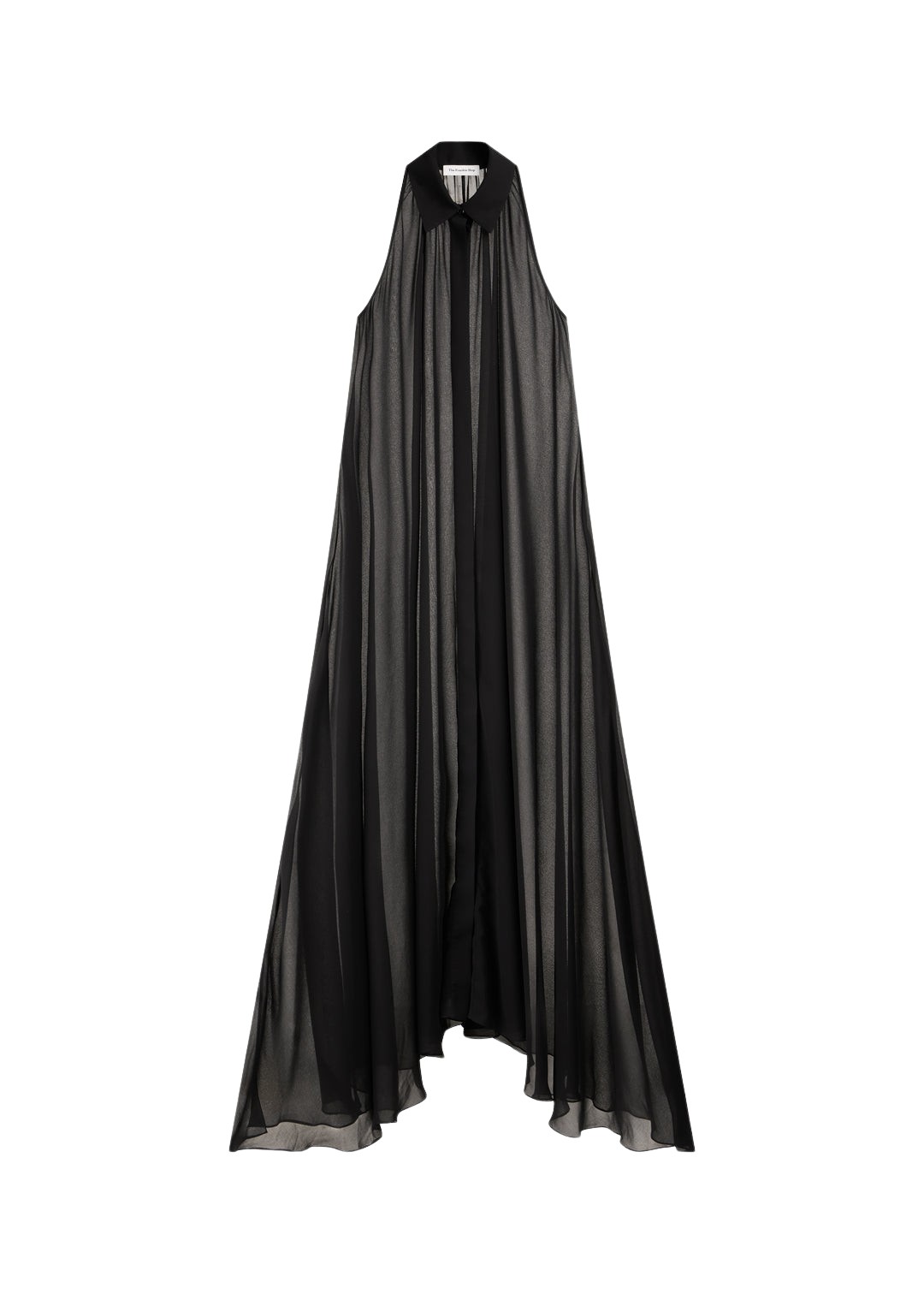 The Frankie Shop Sukie Sheer Halterneck Dress – Black