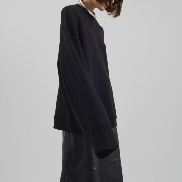 The Frankie Shop Talia Sweatshirt - Black - Oversized Minimalist Tops in Black - Shop at Coveti