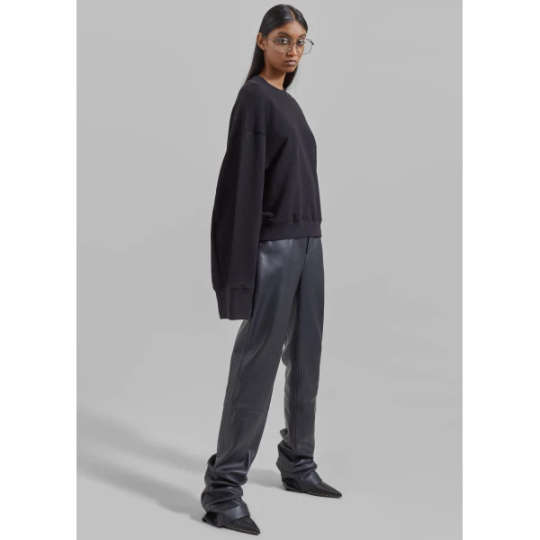 The Frankie Shop Talia Sweatshirt – Black Top, view 6